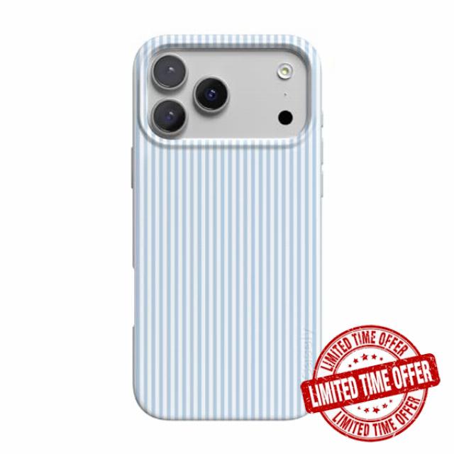 Casely iPhone 17 Pro Case | Marina Lines | Tiny Pinstripe | Compatible with MagSafe | Classic Ultra Thin Desig
