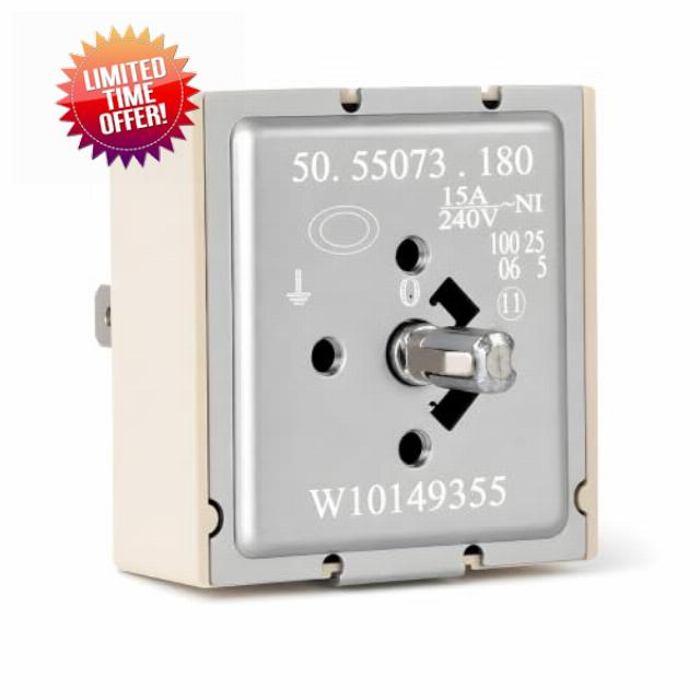 W10149355 WPW10149355 Dual Infinite Switch Replacement for Whirlpool Maytag Amana Inglis Electric Range