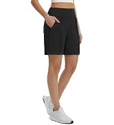 baleaf Women's Bermuda Long Shorts 9" Above Knee Length | High-Rise V-Waistband Athletic Shorts, ...