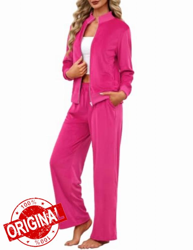 Totatuit Women's Velour Tracksuit 2 Piece Set Fall Outfit Sweatsuits                                                          Full Zip Up
