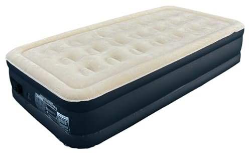 16" Raised Comfort Inflatable Blow Comfortable Waterproof Flocked Surface Blow up mattresses for Temporary Family Stays and Travel-MAX load capacity 600IB