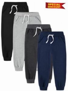 4 Pack Toddler and Kids Boys Cotton Jogger Pants Sweatpants 2-14Y                                                          100% Cotton