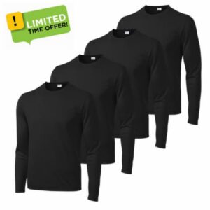 Opna Mens Long Sleeve Shirts 4 Pack Big and Tall Moisture Wicking UPF 50+                                                          Soft