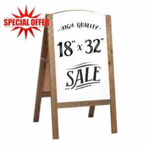 Ilyapa A Frame Whiteboard Easel Sign 18x31.5 in - Sandwich Signs Outdoor                                                          Rounded Top Solid Wood A Frame Whiteboard Sign