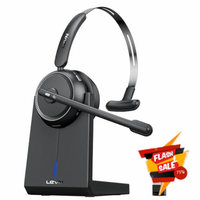 Wireless Headset with Mic for Work