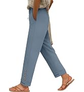 ANRABESS Womens Baggy Wide Leg Palazzo Pants | Loose Fit Drawstring Elastic Waist Trousers with P...
