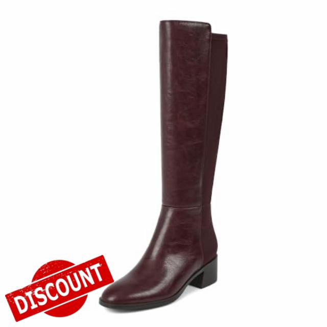 VIUGJNEX Knee High Boots for Women Stretchy Low Heel Chunky Tall Boots                                                          Block Heel Elastic Long Boots