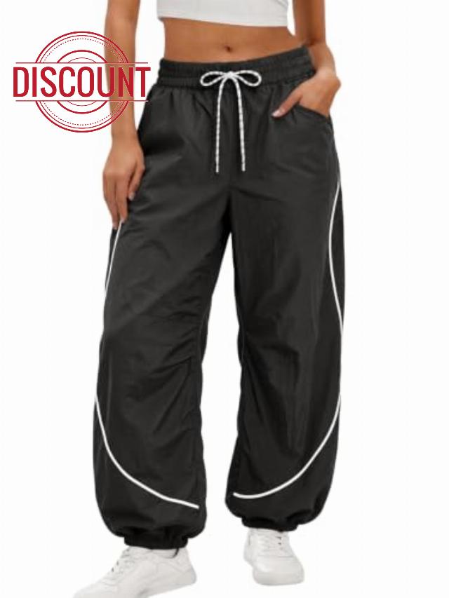 Aoysky Womens Parachute Track Pants Baggy Joggers Y2k Outfits Sweatpants                                                          Streetwear with Pockets