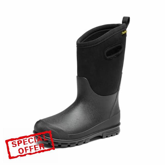 DREAM PAIRS Boys Waterproof Boots Outdoor Shoes                                                          Warm Faux Fur Lining with Handles Easy Wear Secure Grip Anti Slip Outsole Comfort for Rain Snow Winter Muck Mud Cold Weathe
