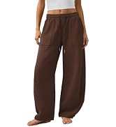 JUICICI Barrel Sweatpants Women Fall Fashion Wide Leg Pants 2026 Baggy Lounge Drawstring Sweat Pa...