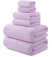 REDKISS Pack of 6 Towel Set - 2 Extra Large Bath, 2 Hand, 2 Washcloths, Ultra Soft & Highly Absor...
