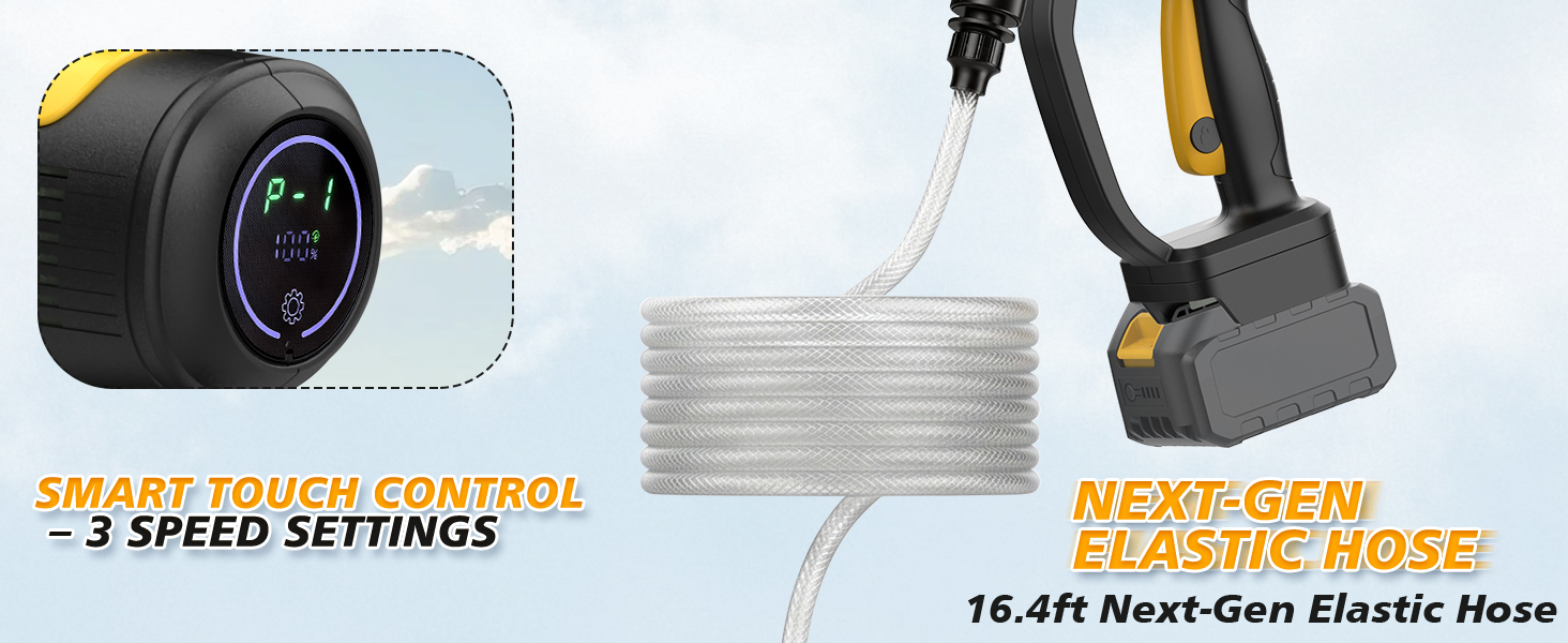 BUILDAY Brushless Cordless Car Cleaning: multi-angle spray, change nozzle only when off.