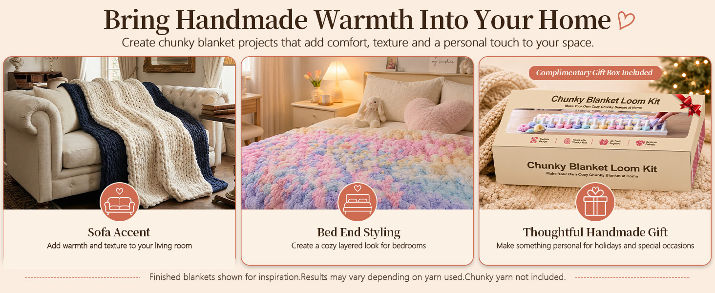 LZXMAAG chunky blanket loom kit for cozy home decor and handmade gift projects