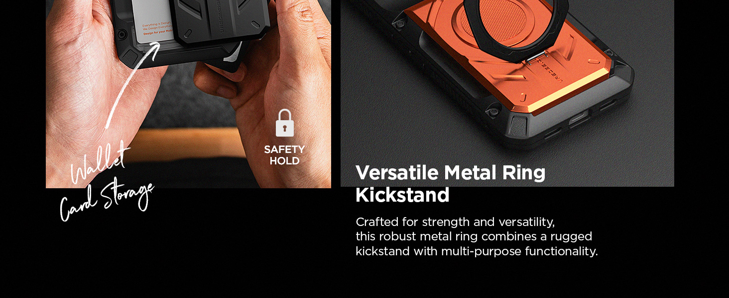 Shock absorbing corners support protection against daily impact