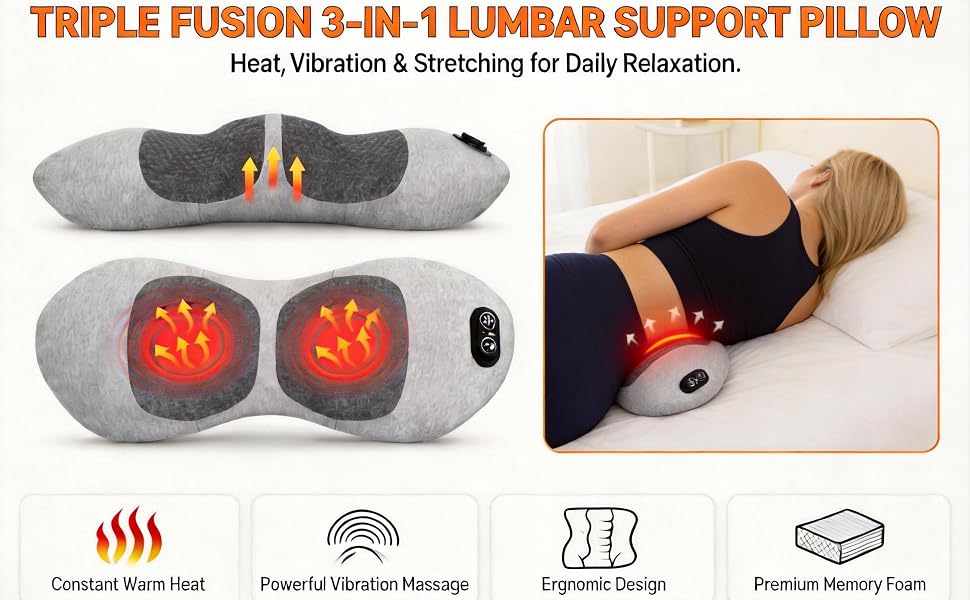 3-in-1 Lumbar Support Pillow