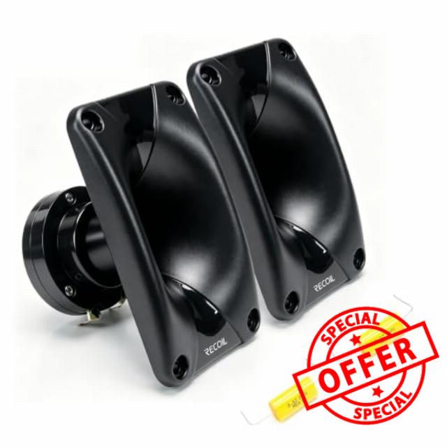 RECOIL HT25-8P Horn Driver Tweeter 100W Max Power Audio Capacitor Car Pair                                                          25mm Neodymium Driver 1" Voice Coil 8 Ohms