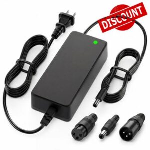 58.8V 2A Lithium Battery Charger with 3-in-1 Connector for 52V Lithium-Ion Battery Packs