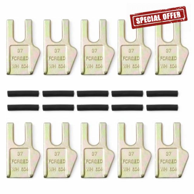 Auger Teeth Set 35 Size Replacement for Excavator & Loader Augers                                                          10 Pack Spiral Gage Tooth w/Rubber Strips