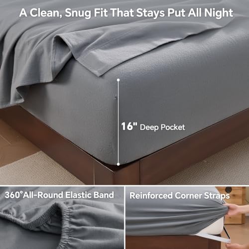 Queen Sheet Set with 360° Elastic & Corner Straps