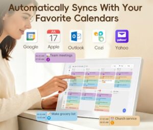 10.1-inch Smart Family Digital Wall Planner & Chore Chart | No Subscription Electronic Calendar for Family Schedules