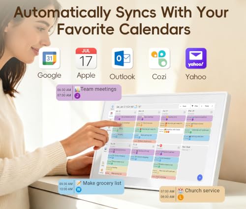 10.1-inch Smart Family Digital Wall Planner & Chore Chart | No Subscription Electronic Calendar for Family Schedules