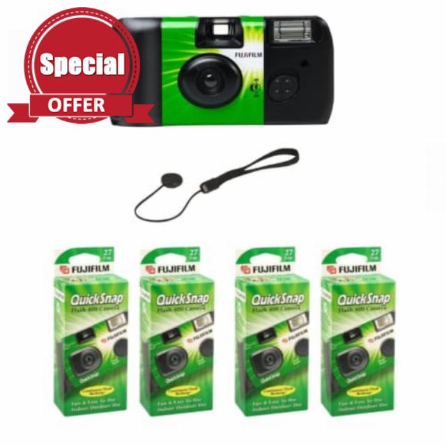 Fujifilm QuickSnap Flash 400 One-Time-Use Camera (4 Pack)