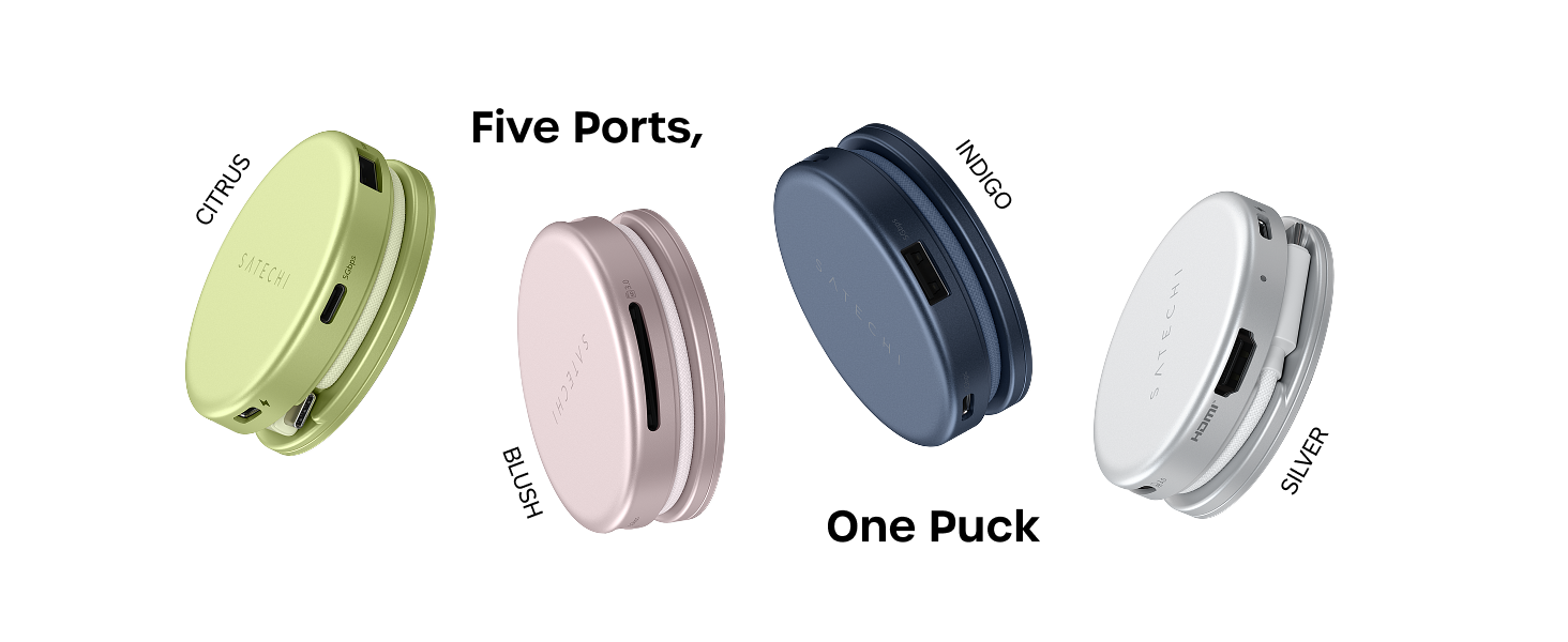 Satechi OntheGo 5-in-1 USB-C Hub, Multiport Adapter, 4K/60Hz HDMI, 60W PD Pass-Through