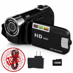 Portable Digital Camcorder Video Camera 1080P DV Camera Vlog Recorder                                                          2.7-inch LCD Screen 16x Digital Zoom and Built-in Battery with 32GB Card for Teens Beginners(Black)