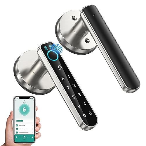 biometric Door Lock,with passcode keypad keyless Entry Door Handle,for Bedroom Home Hotel Office Apartme