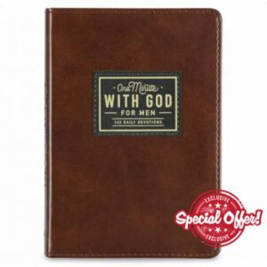 One Minute with God for Men 365 Devotions Faux Leather Flexcover (1)                                                          365-Day Daily Prayer Brown Notebook