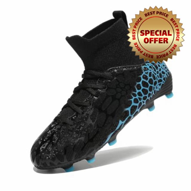 Kids Firm Ground Soccer Cleats Boys Slip On Football Shoe                                                          Multi Ground，Athletic Trainning，Outdoor Indoor，Youth，Lightweigh