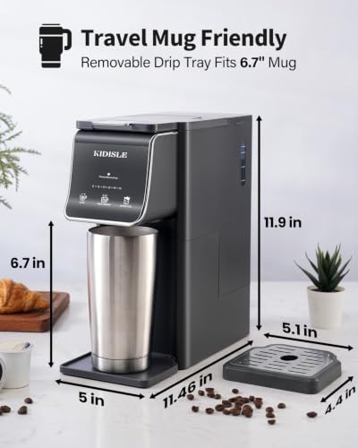 Gray Compact Small Pod Coffee Machine