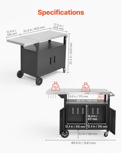 Waterproof Kitchen Island with Stainless Steel Top