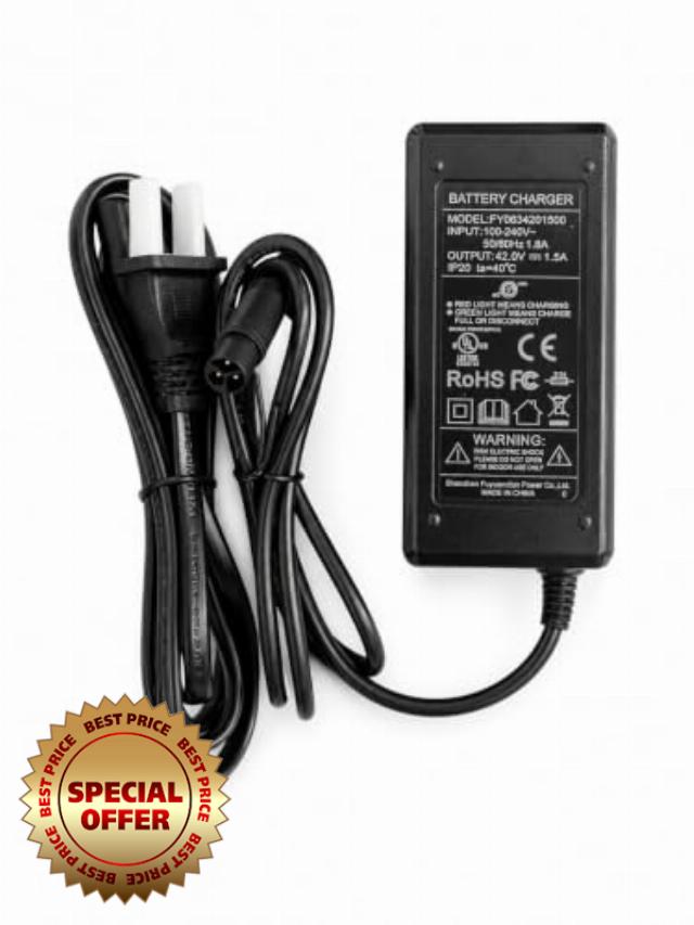 Original OEM 42V 1.5A Power Adapter for Phantom R1/R1 Pro Electric Scooter with 3-Pin New Special Po