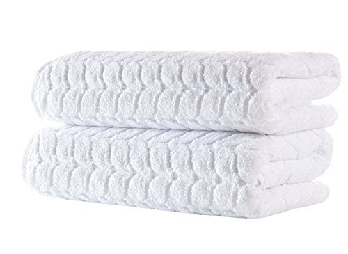 Hand Towels - Soft Plush Jacquard Collection Luxury Towels Set (White
