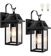 BesLowe 2-Pack Modern Outdoor Wall Lights, 3000K LED Exterior Lighting Fixtures Wall Mounted, Por...