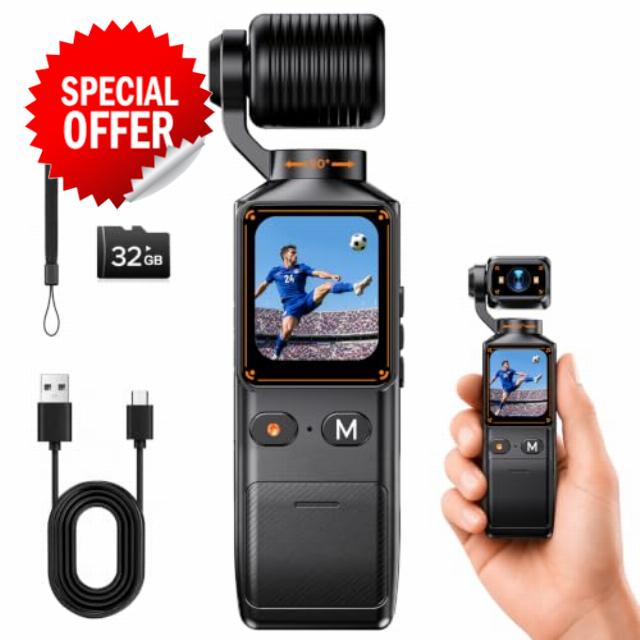 2K Vlogging Camera with 360° Rotating Lens