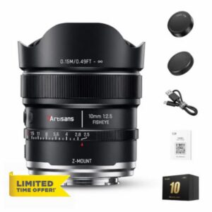 7Artisans AutoFocus 10mm F2.5 Fisheye Ultra Wide Angle Lens Full Frame Prime Lens
