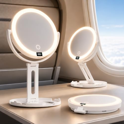Double-Sided Magnifying Mirror 3 Color Dimming