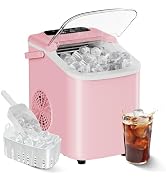 OLIXIS Countertop Ice Maker Machine with Handle, Auto-Cleaning Portable Ice Maker with Basket & S...