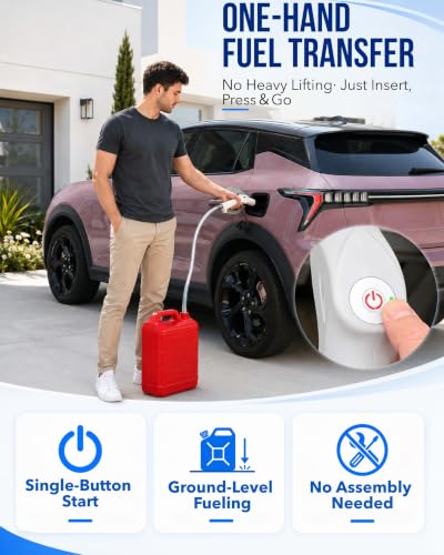 One-Hand Use Electric Siphon-Pump One Hand Operation without Adapters