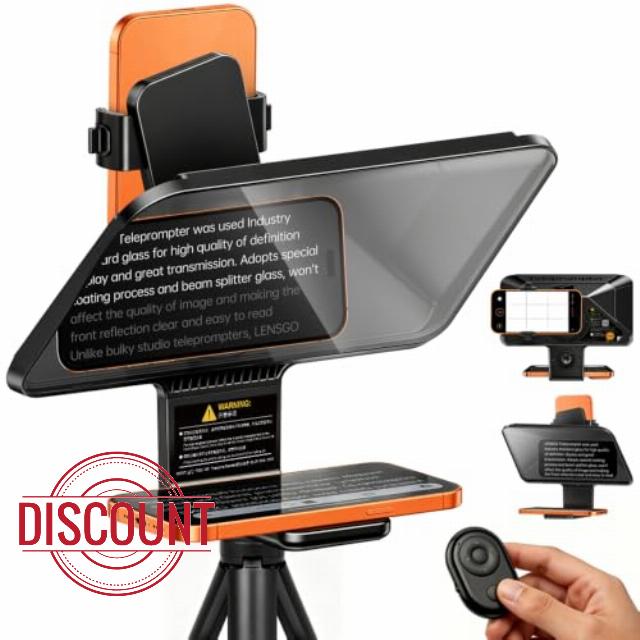 Teleprompter for Phone Magnetic Base with Mini Handheld Tripod