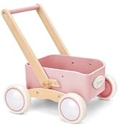 Joyreal 2-in-1 Wooden Toddler Wagon & Push Toy for 6+ Months Babies | Stable Wide Base Design, La...