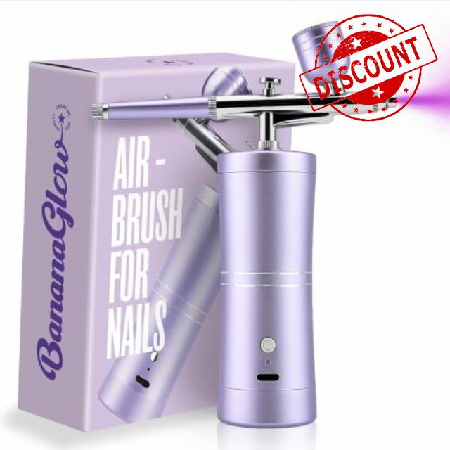 Airbrush for Nails Kit - Easy to Use High Quality Nails Airbrush Machine. Cordless Rechargeable and Durable Kit with Stencils & Cleaning Tools for DIY Artists and Nail Techs (Purple)
