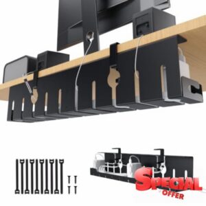 KEEGH Under Desk Cable Management Tray 32 in