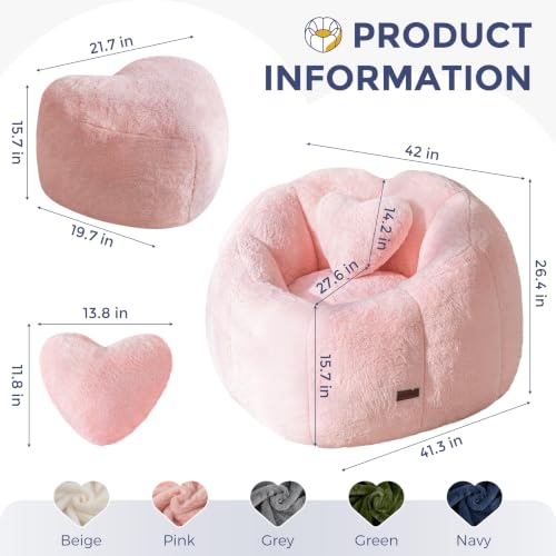 Soft Lounge Chair with Heart Footstool