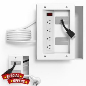 In Wall Cable Management Kit with Recessed Outlet Box