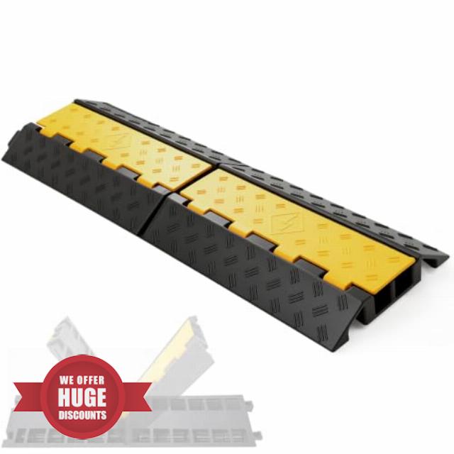 1 Pack 2 Channel Folding Cable Protector Ramp for Driveway                                                          22000lbs heavy duty