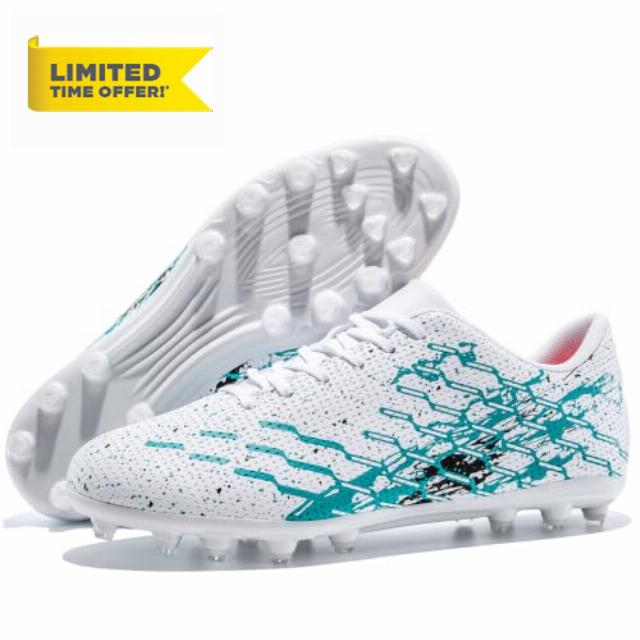 Unisex Lightweight Soccer Cleats Low Top Football Shoes                                                          Lightweight men women soccer cleats for grass turf indoor outdoor football with flexible fit and breathable comfo