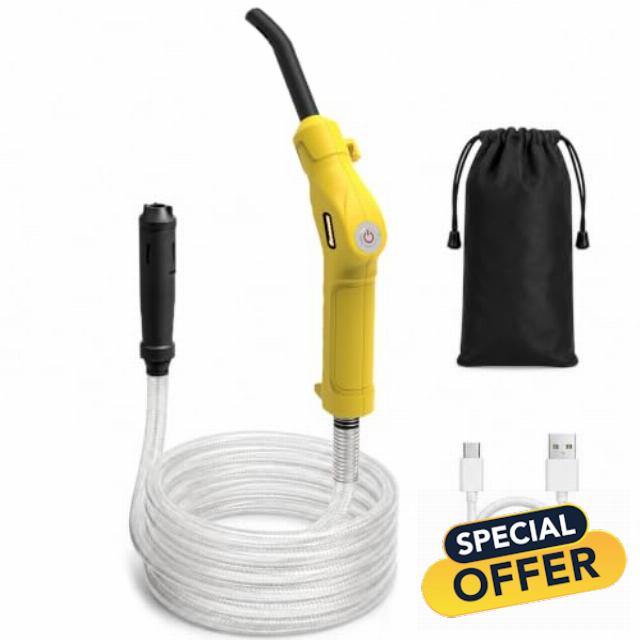 3.5 GPM Rechargeable Fuel Transfer Pump with 65 in Hose & Storage Bag                                                          Built-in 3000mAh battery